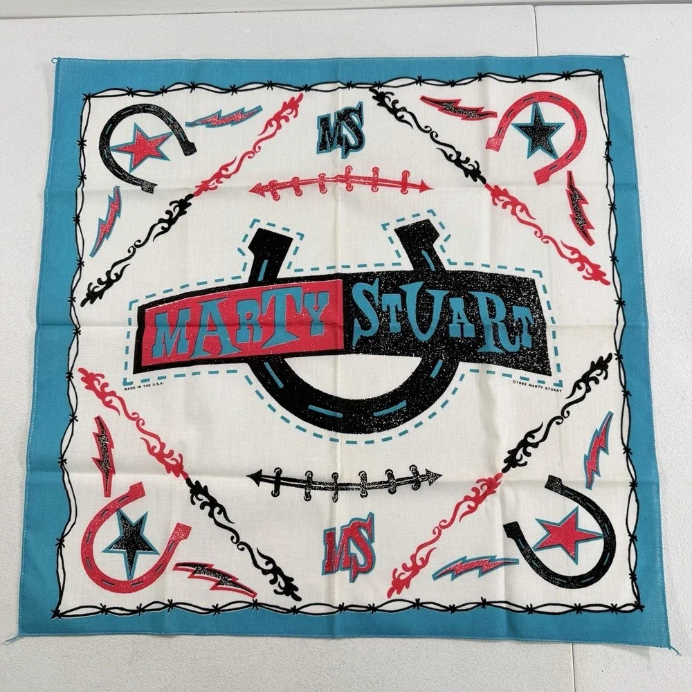 Vintage Marty Stuart 1992 Country Music‎ Bandana Scarf 21